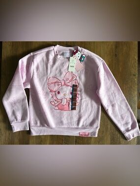 Pink Hello Kitty girls crew neck size 10/12 NWT